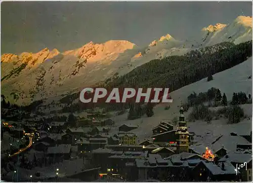 Cartes postales moderne La Clusaz (Haute Savoie) ALT 1100 M 2600m) coucher de soleil sur la Chaine des Aravis