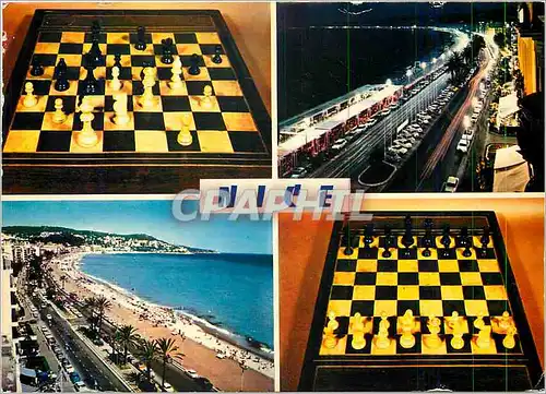 Moderne Karte Reflets de la Cote d'Azur Nice Echecs Chess