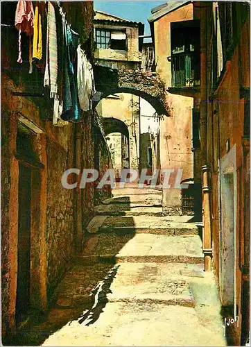 Moderne Karte Menton (Alpes Maritimes) Vieille rue a Garavan