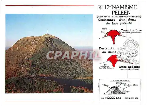 Moderne Karte Volcanisme en Auvergne Le Puy de Dome (1465 m)) ce volcan a dynamisme peleen
