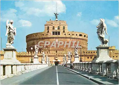 Moderne Karte Roma Pont et chateau Saint Ange