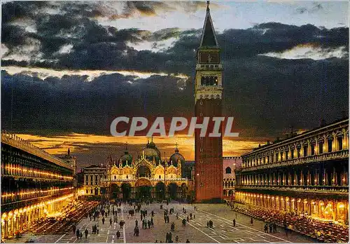 Cartes postales moderne Venezia La Nuit Place St Marc