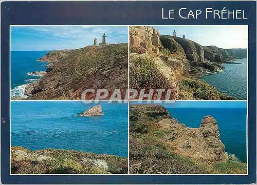 Moderne Karte Le Cap Frehel (Cotes d'Armor) Les phares les falaise le Cap et le rocher de la Fauconniere