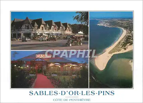 Moderne Karte La Cote de Penthievre Sables d'Or les Pins (Cotes d'Armor) Le Casino et les plages