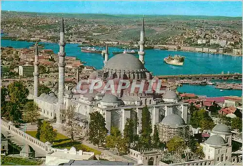 Moderne Karte Istanbul Turkiye Le Minaret de Soliman le Magnifique et la Corne d'Or