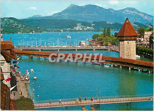 Cartes postales moderne Luzern Kapellbrucke Rigi