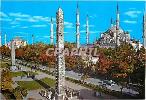 Moderne Karte Istanbul Turkiye Hipodromus et la mosquee bleue