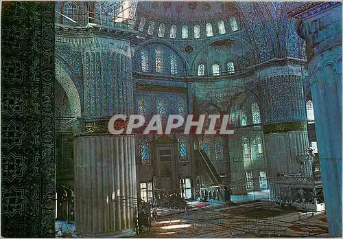 Cartes postales moderne Istanbul Turkiye Interieure de la mosquee bleue