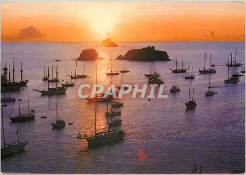 Moderne Karte Saint Barthelemy Antilles Francaises Coucher de soleil dans l'anse de Public