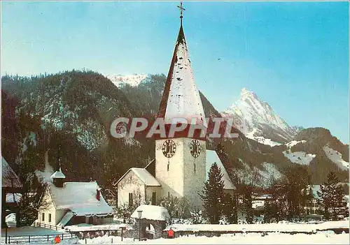 Cartes postales moderne Saanen 1010 m Kirche Rublihorn