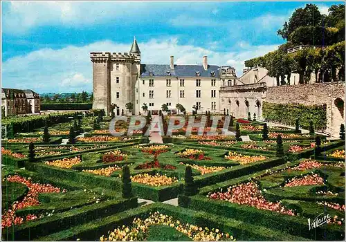 Moderne Karte Villandry (Indre et loire) Les Jardins a la Francaise et le chateau