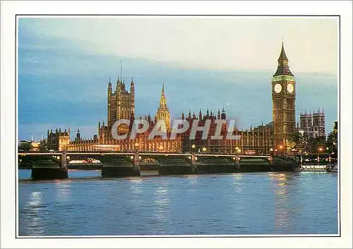 Moderne Karte England Londres le pont de Westminster le Parlement et Big Ben