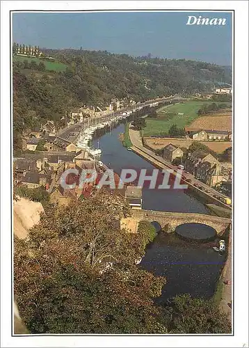 Moderne Karte Dinan (Cotes d'Armor) La Rance avec son veiux pont gothique