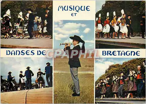 Moderne Karte La Bretagne en couleurs Musique et danses de Bretagne Groupes de Pont Aven et Pont L'Abbee de Ch