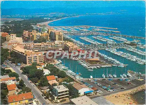 Moderne Karte Hyeres les Palmiers vue aeriennes du port