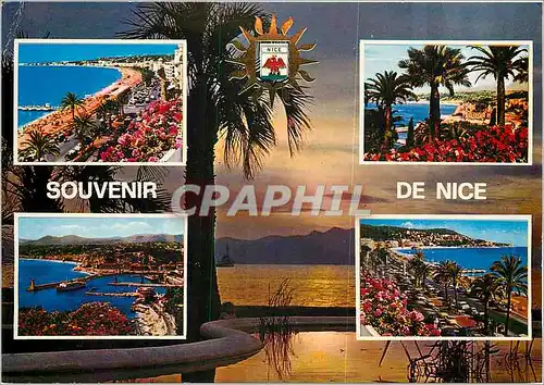 Moderne Karte Nice Cote d'Azur French Rivera Souvenir de Nice