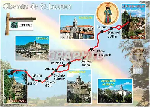 Cartes postales moderne Chemin de St Jacques de Compostelle Gr