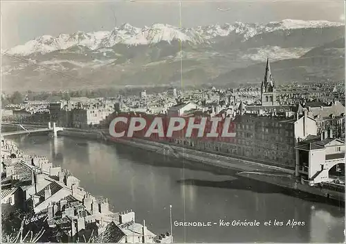 Cartes postales moderne Grenoble Vue generale et les Alpes