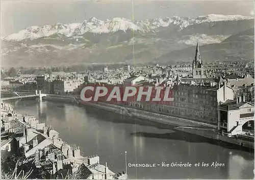 Moderne Karte Grenoble Vue generale et les Alpes