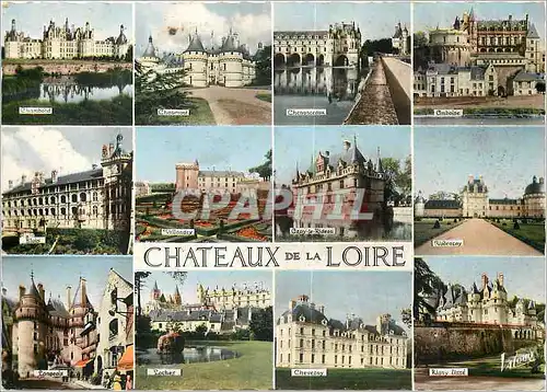 Moderne Karte Les Merveilles du Val de Loire Ses chateaux