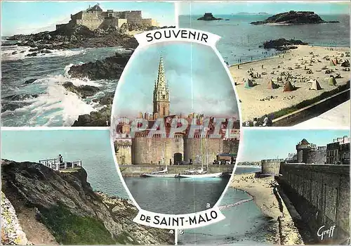 Moderne Karte Souvenir de Saint Malo le Fort National le Grand Bey