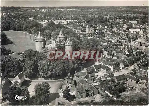 Moderne Karte Combourg (I et V) Vue aerienne generale et le chateau