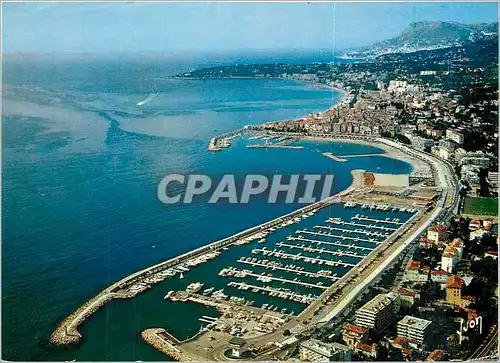 Moderne Karte Menton (Alpes Maritimes) Le Nouveau Port et au fond la vieille ville