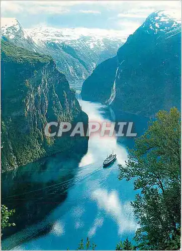 Moderne Karte Norway Geirangerfjord Towards the Pulpit