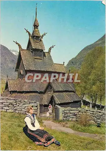 Moderne Karte Norway Borgund stave church sogn