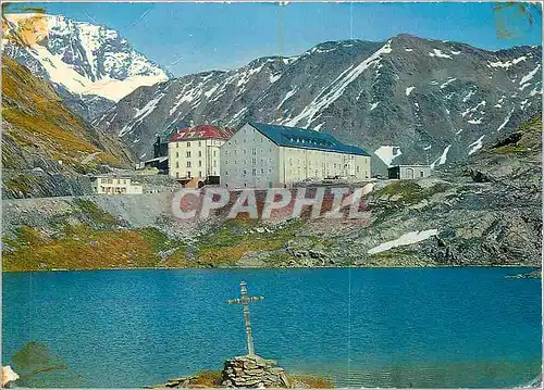 Moderne Karte Col du Grand Saint Bernard alt 2473 m le lac l'hospice et le Mont Velan