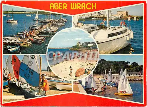 Cartes postales moderne L'Aber Wrac Le port de plaisance l'ecole de voile et la plage