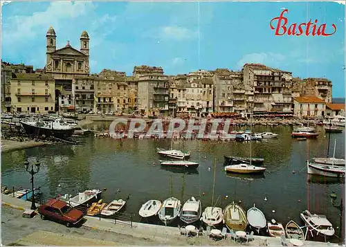 Cartes postales moderne La Corse Inoubliale Bastia Le vieux Port Eglise St Jean