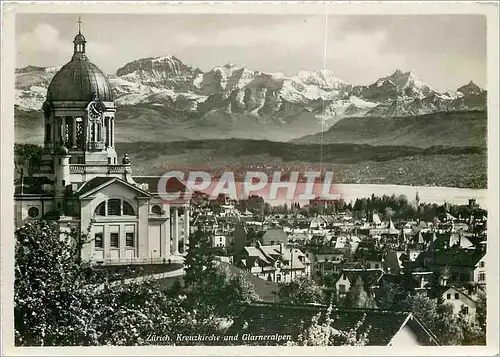 Cartes postales moderne Zurich Kreuzkirche und Glarneralpen