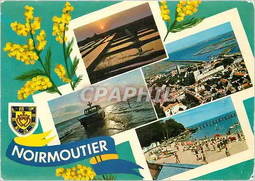 Cartes postales moderne Noirmoutier (Vendee) Coucher de soleil sur les marais salants vue panoramique la plage des dames