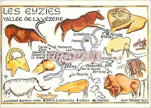 Cartes postales moderne Les Eyzies (Dordogne)