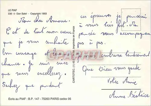 Cartes postales moderne Le Piaf Dan salel