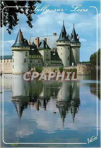 Cartes postales moderne Sully sur Loire (Loiret) Le chateau (Forteresse Feodale du XIVe s) etson reflets dans la Sange