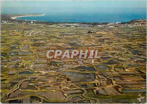 Moderne Karte La Bretagne en couleurs Presqu'il de Guerande (L A) Les marais salants et la baie de la baule