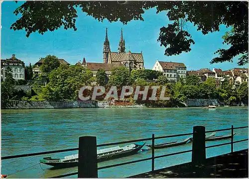Cartes postales moderne Basel Vue sur le Rhin et la Cathedrale