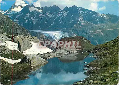 Cartes postales moderne Blick von der Grimsel Passhohe auf den Rhonegletscher und Galenstock