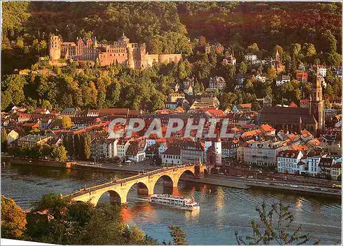 Cartes postales moderne Heidelberg Sadt der Geschichte Wissenschat und Kunst le chateau et le vieux port
