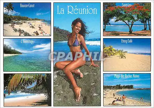 Moderne Karte Ile de la Reunion ses Plages