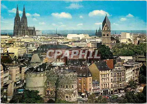 Cartes postales moderne Koln Blixk auf city und Dom