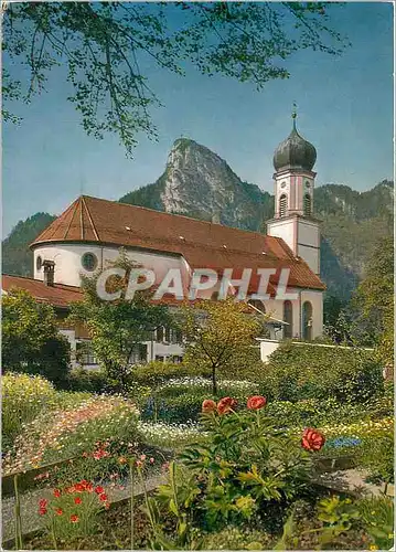 Moderne Karte Oberammergau Kath Piarrkirche mit Kotel