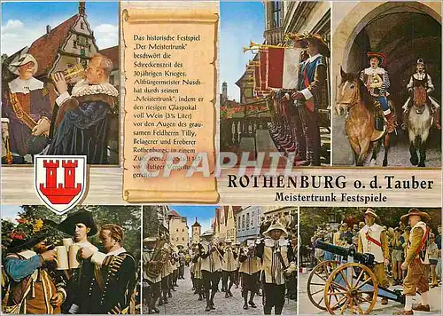 Moderne Karte Rothenburg  o d Tauber Neistertrunk Fetspiele