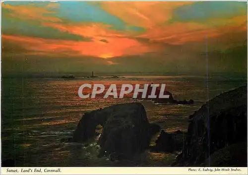 Cartes postales moderne Sunset land's End Cornwall