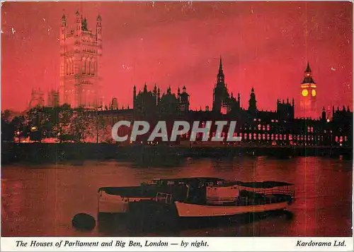 Cartes postales moderne The houses of Parliament and big ben London by night