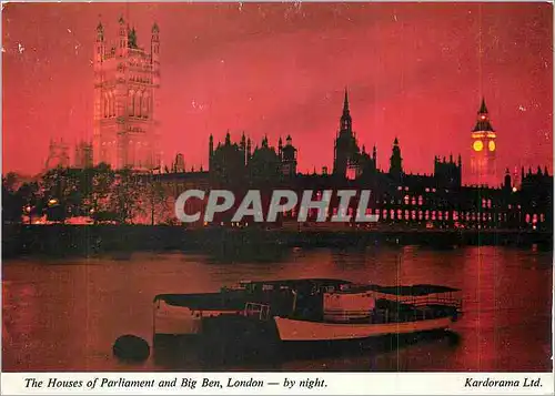 Moderne Karte The houses of Parliament and big ben London by night