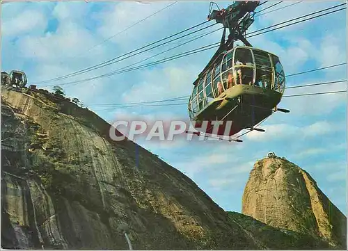Cartes postales moderne Rio de Janeiro Brasil The litle Trolley of the sugar loal Mountain
