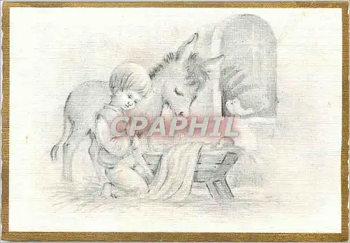 Cartes postales moderne Enfant Ane Mule Jesus